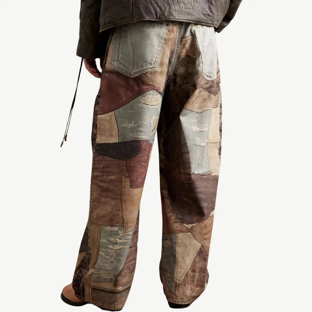 High Street Distressed Washed Printed Jeans