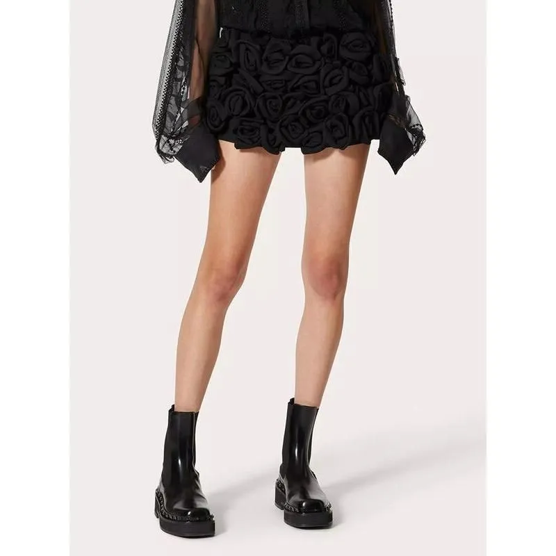 High Waist Patchwork Applique Slimming Shorts for Women