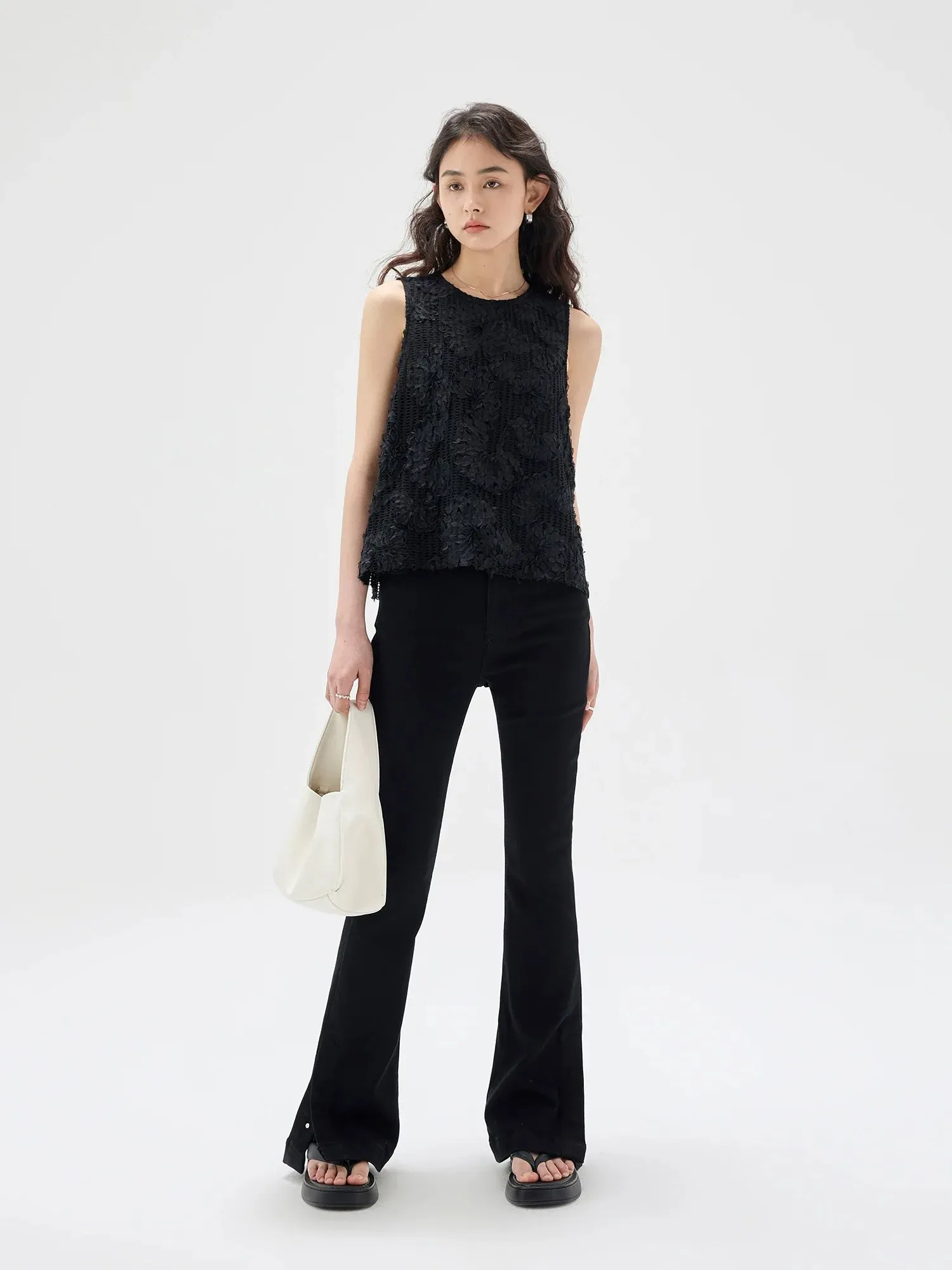 High-Waisted Flared Jeans