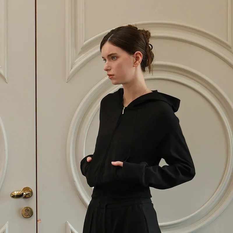 Hooded Zip-Up Cardigan