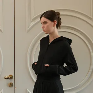 Hooded Zip-Up Cardigan