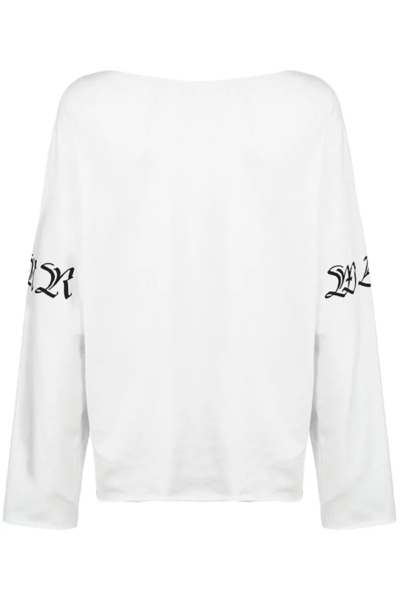 HTS1054 Oversized Graphic Print Top Tee