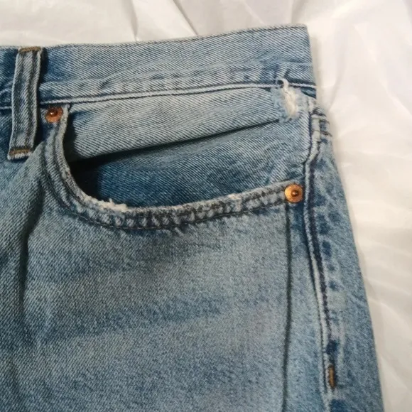 J. Crew Cuffed Slouchy Boyfriend Jeans Clear Indigo Wash High Rise Petite 29P
