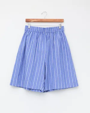 Japanese Mugwasher Stripe Hilda Short, French Blue/Ecru