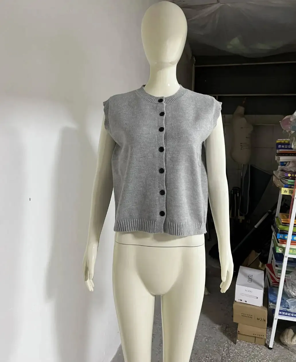 JazzHer Autumn Fashion Knitted Vests Top For Women Casual Single-Breasted Knitwear Cardigan Tanks Female Solid Sleeveless Sweaters Vest