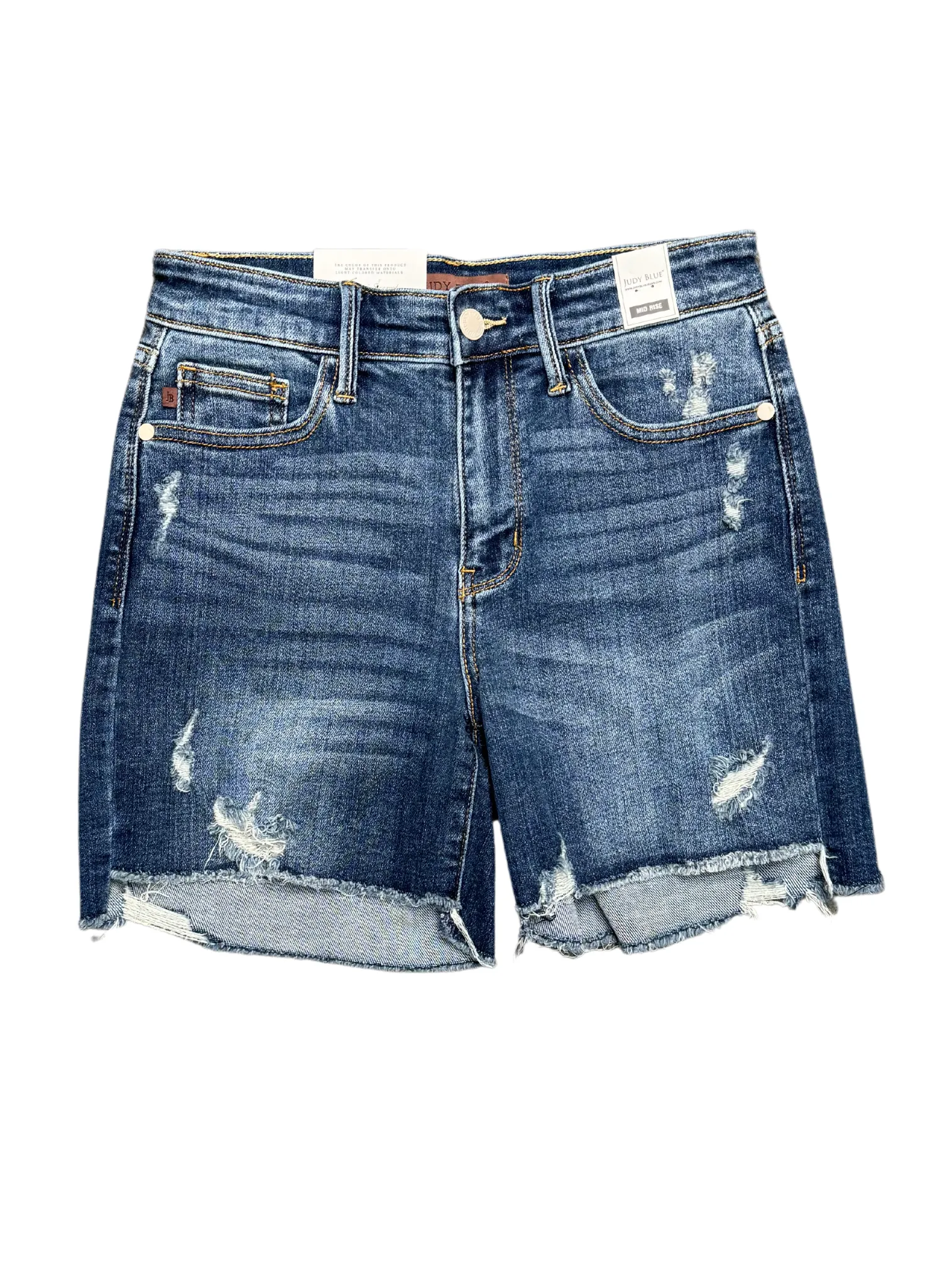 JB Hi-Low Cut Hem & Destroy Shorts