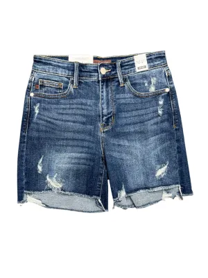 JB Hi-Low Cut Hem & Destroy Shorts