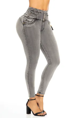 JEANS COLOMBIANOS PUSH UP GRIS TAESGS31124-60