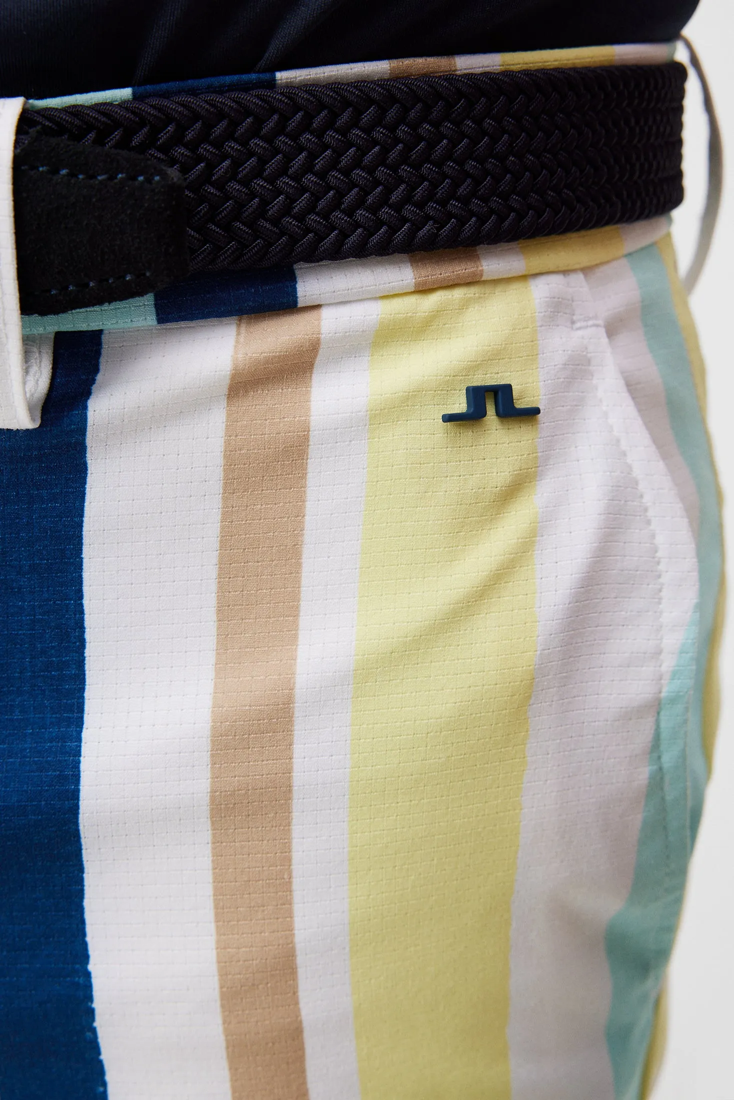 J.Lindeberg Mens Tim Print Shorts - Painted Stripe Wax Yellow
