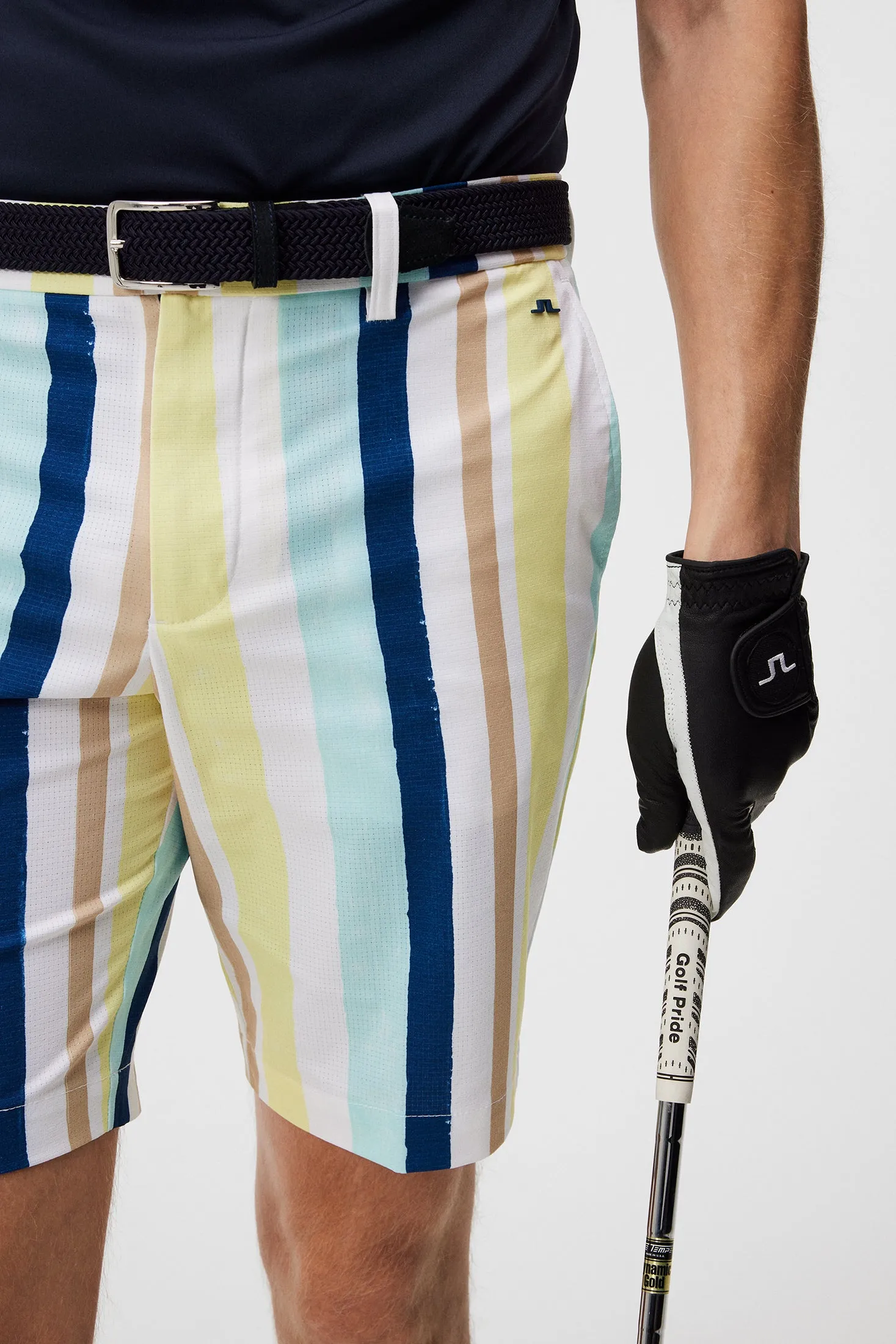 J.Lindeberg Mens Tim Print Shorts - Painted Stripe Wax Yellow