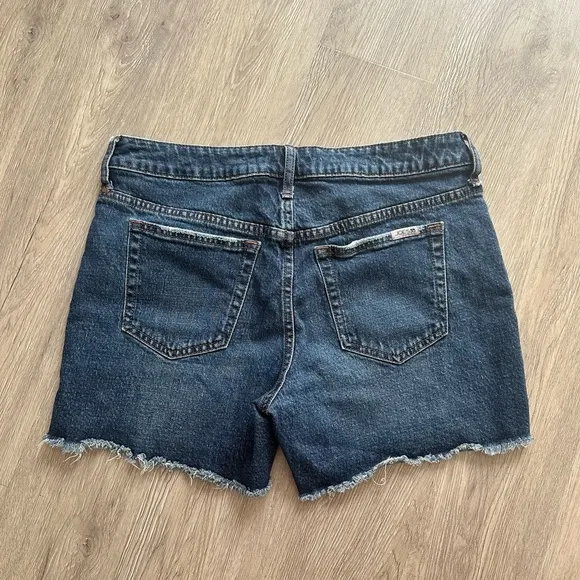 Joe’s Jeans Blue Mid-Rise Raw Frayed Hem Modest Denim Cutoff Shorts