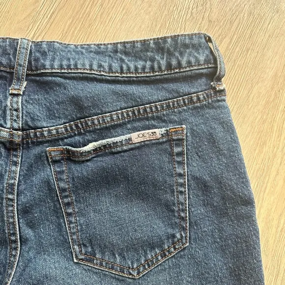 Joe’s Jeans Blue Mid-Rise Raw Frayed Hem Modest Denim Cutoff Shorts