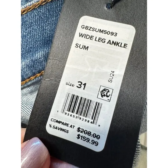 Joe's Summerson High Rise Wide Leg Cropped Size 31 Jeans NWT $160 Denim