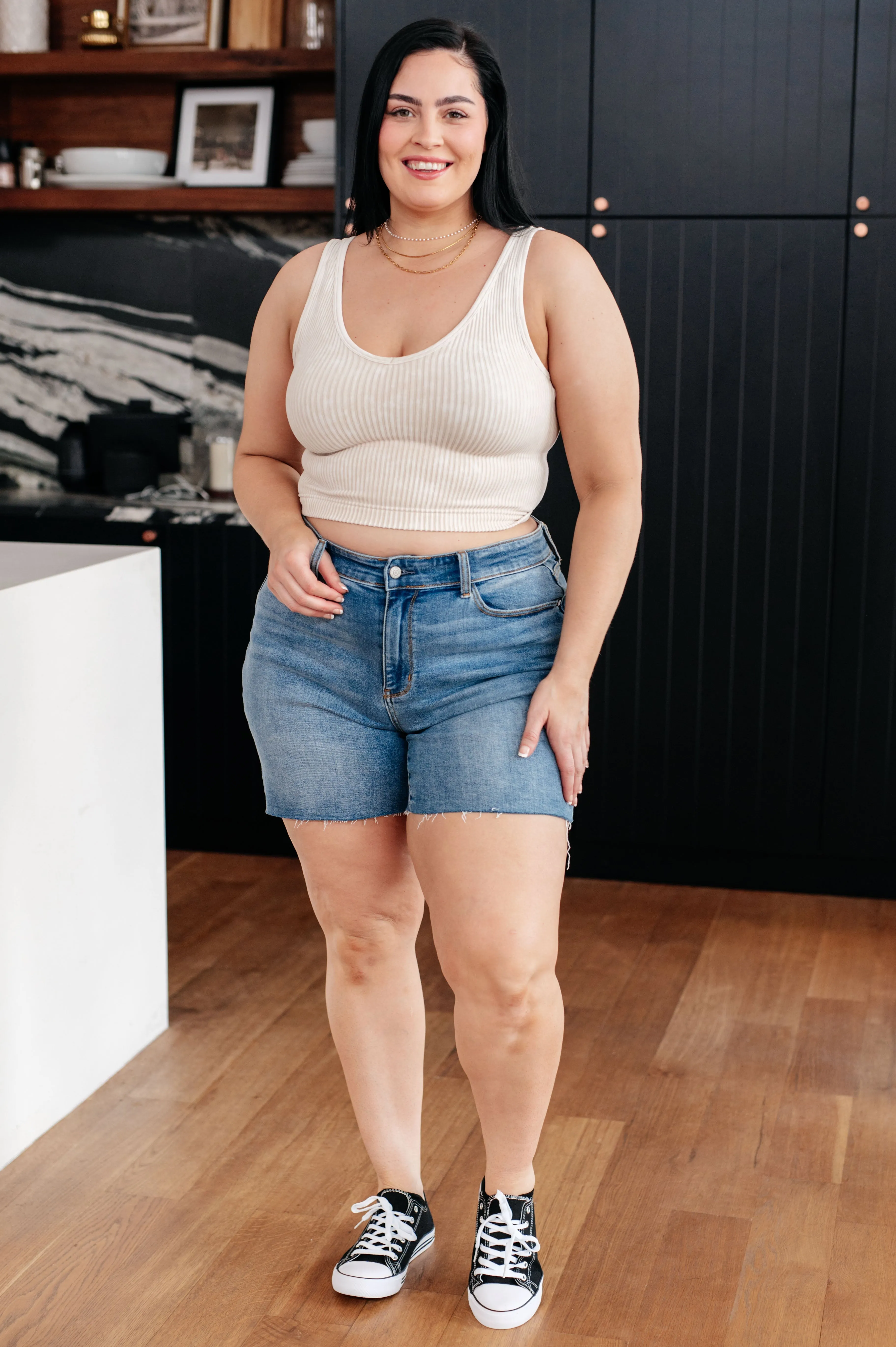 Judy Blue High-Rise Cut-Off Shorts in Light Wash