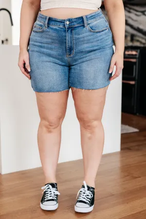 Judy Blue High-Rise Cut-Off Shorts in Light Wash