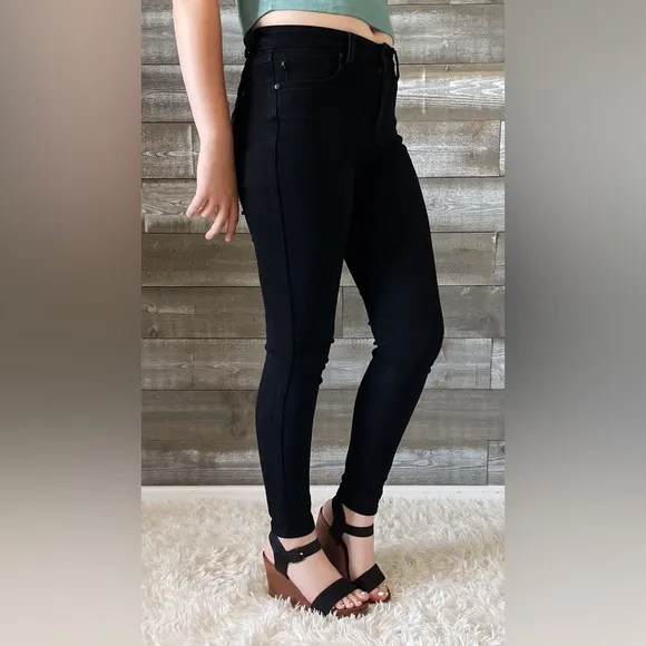judy blue high waist tummy control classic skinny jeans black JB88757REG BK