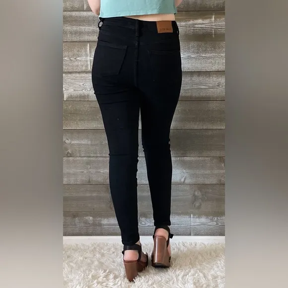 judy blue high waist tummy control classic skinny jeans black JB88757REG BK