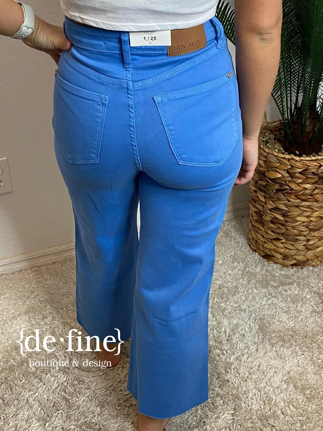 Judy Blue Sky Blue Tummy Control Wide Leg Crop Jeans