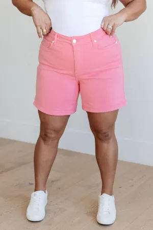 Judy Blue Tummy Control Shorts in Pink
