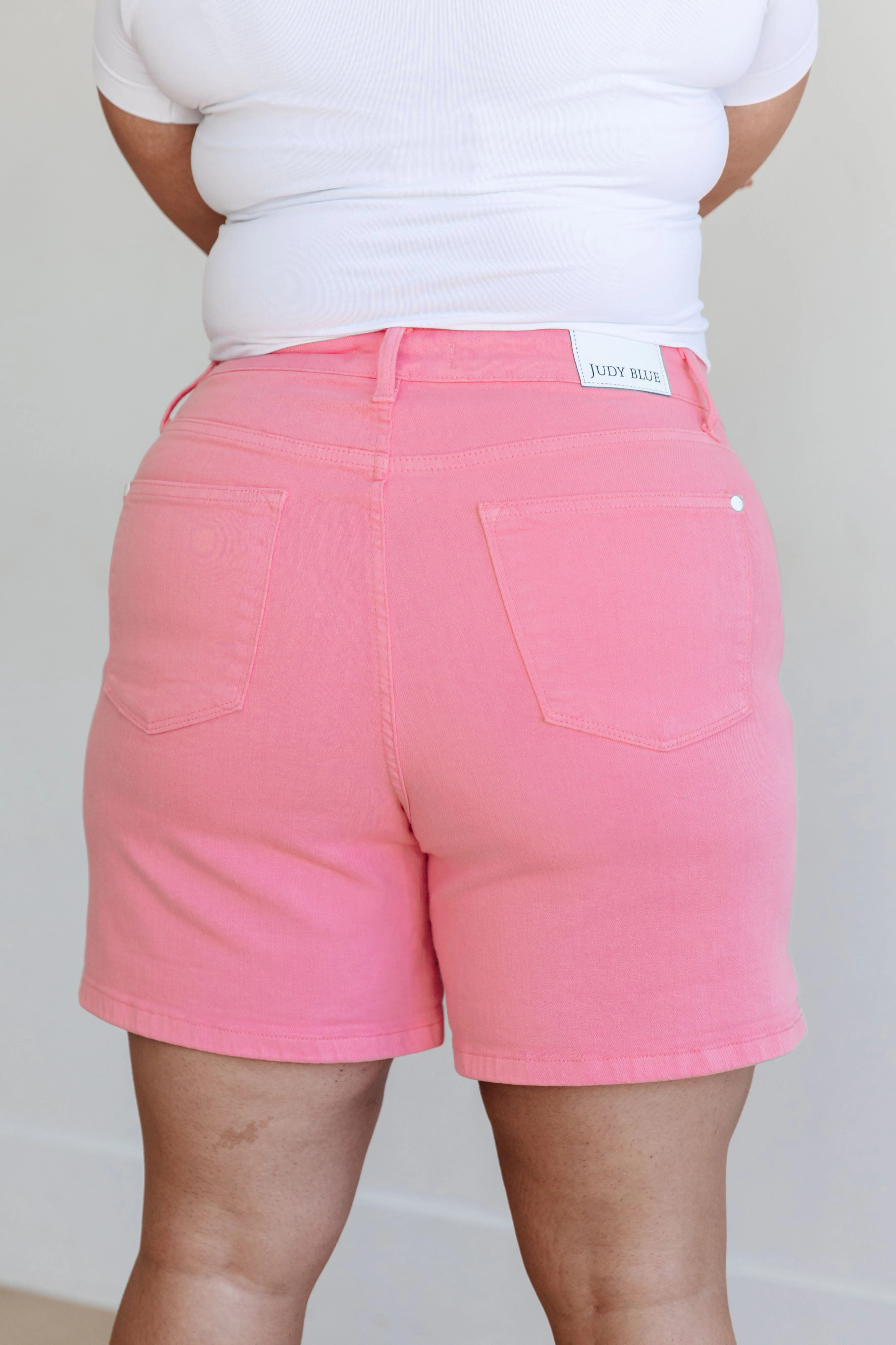 Judy Blue Tummy Control Shorts in Pink