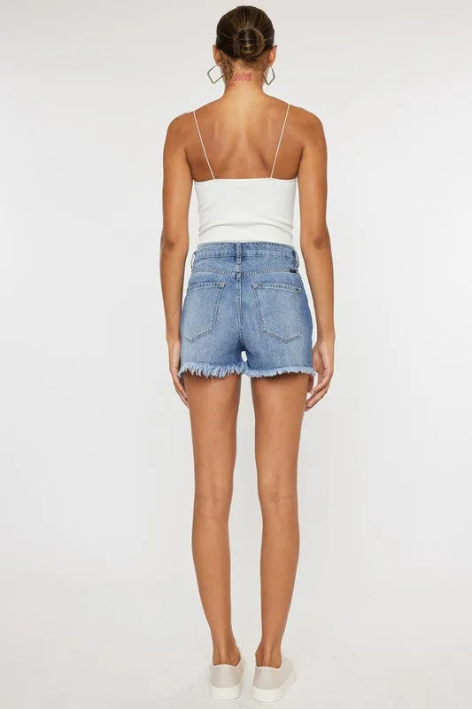 Kan Can High Rise Mom Denim Shorts