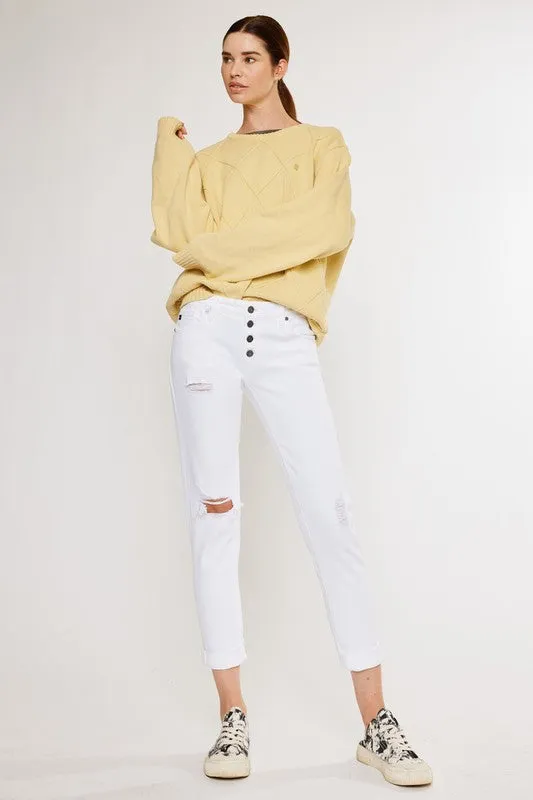 Kan Can Mid Rise Girlfriend Fit Jeans