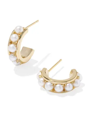 Kendra Scott Krista Huggie Earring - Gold & Pearl