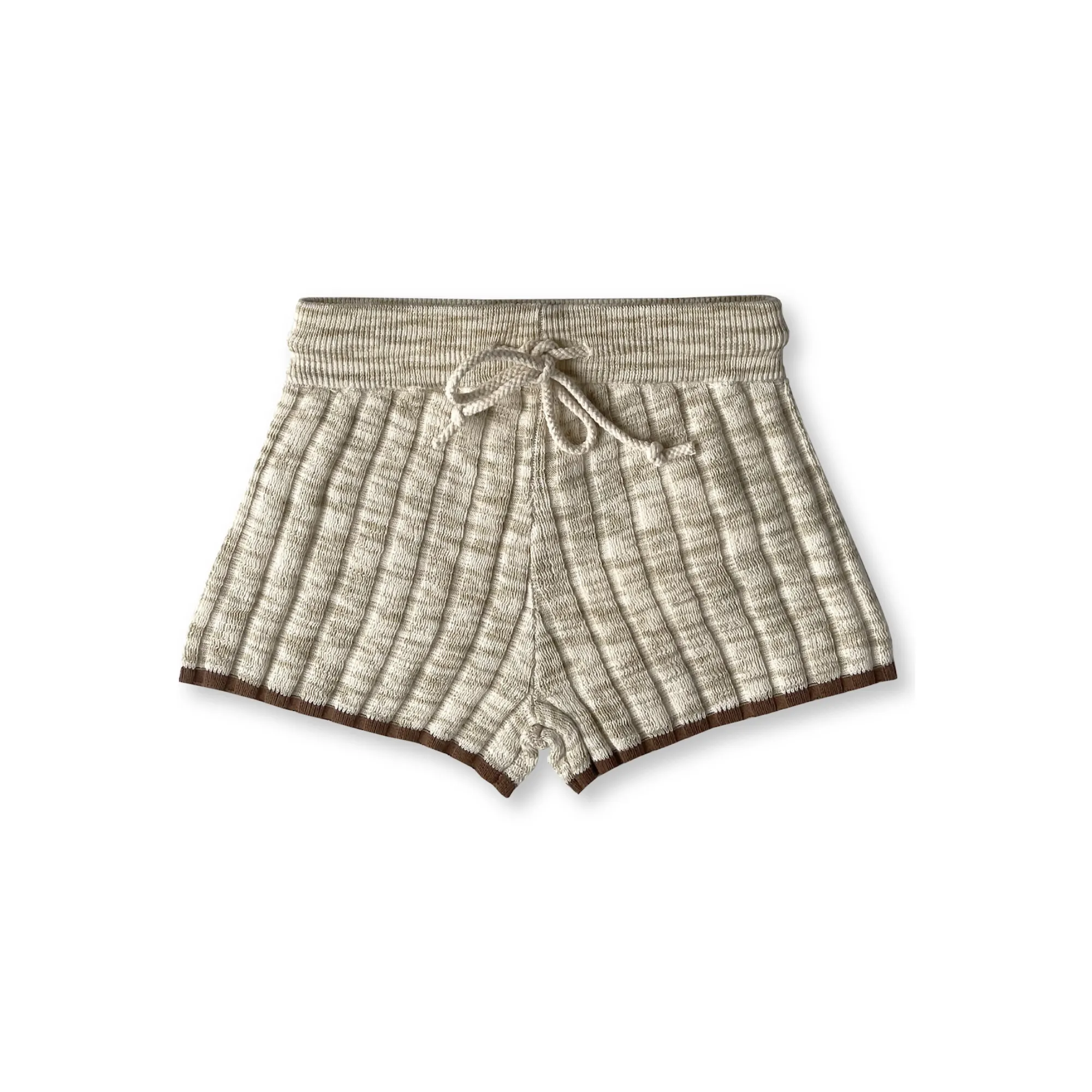 Knitted Rib Shorts - Latte