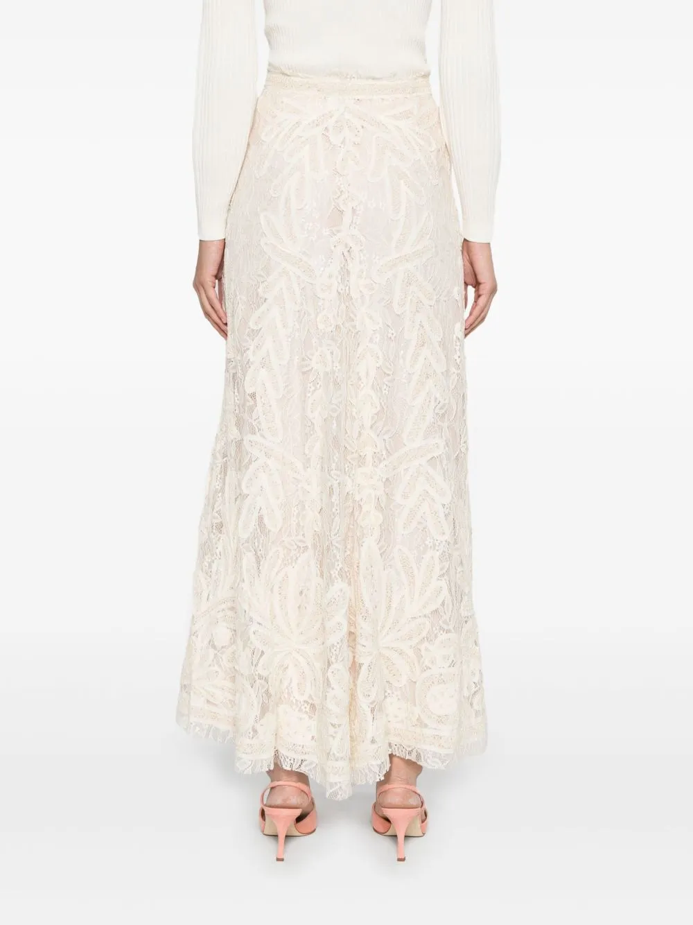 Lace midi skirt