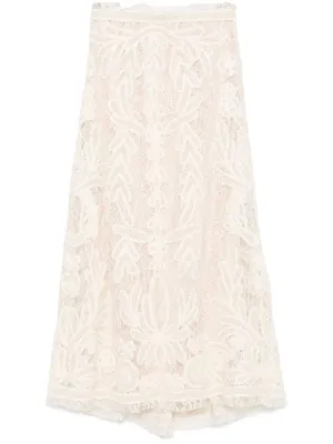 Lace midi skirt