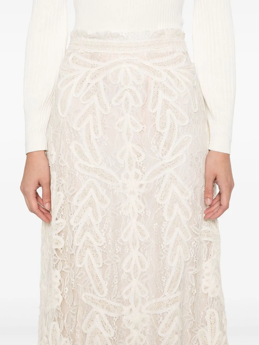 Lace midi skirt