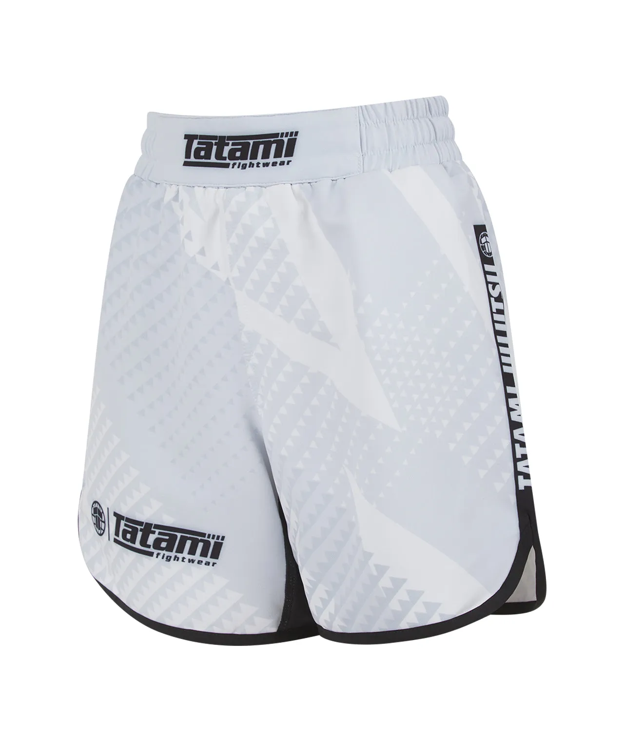 Ladies Abstract High Cut Shorts - White