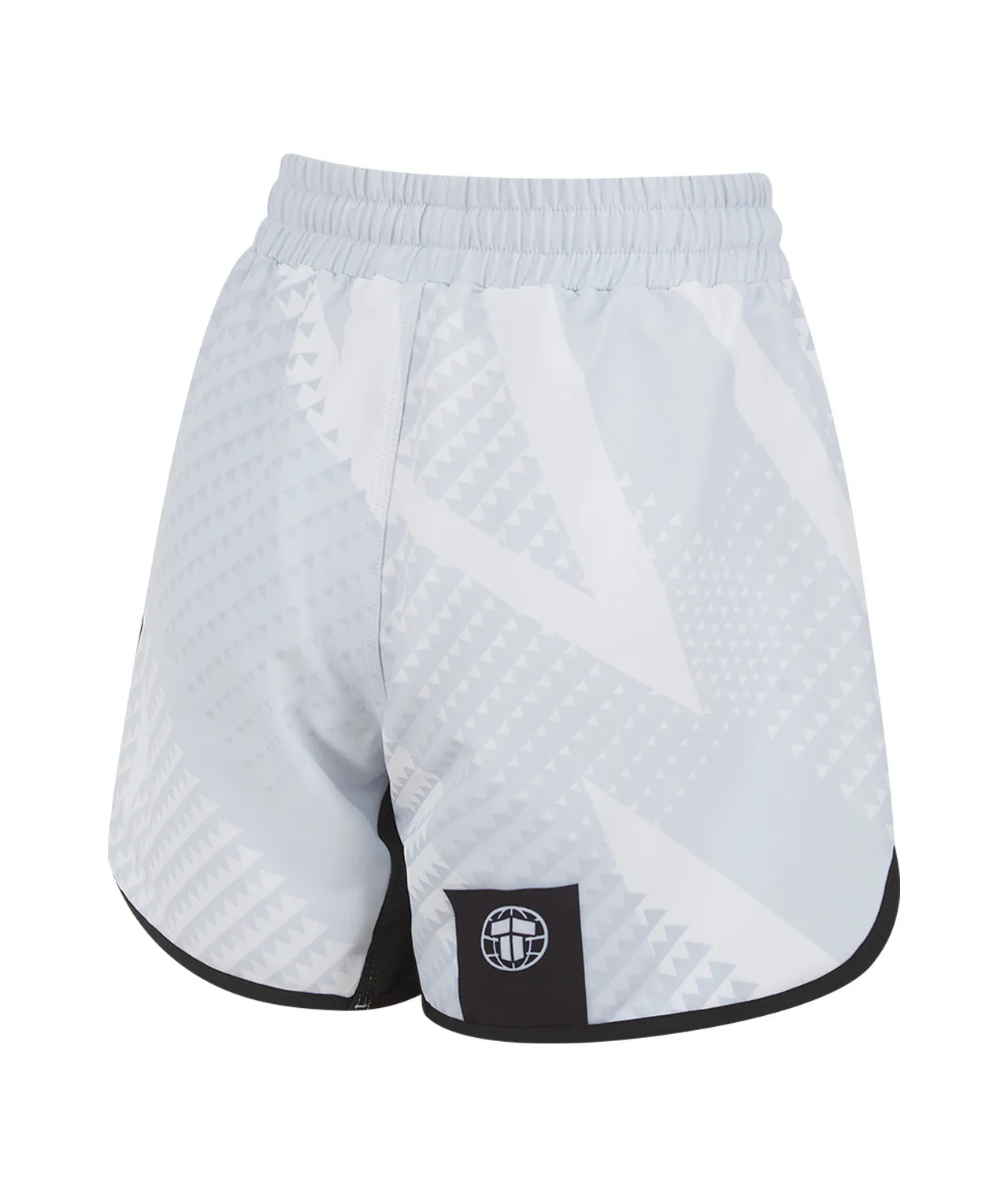 Ladies Abstract High Cut Shorts - White