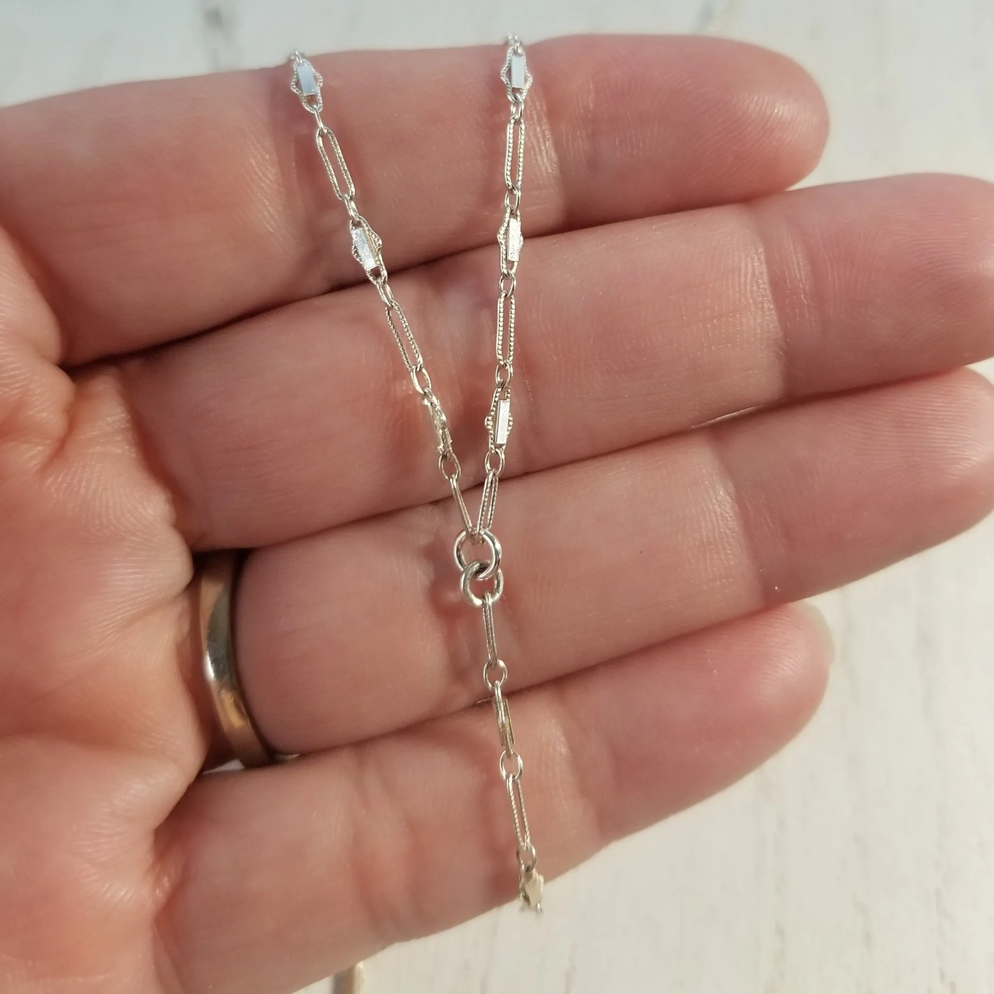 Lariat Sequin Necklace - Y Necklace - Sterling Silver