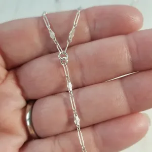 Lariat Sequin Necklace - Y Necklace - Sterling Silver