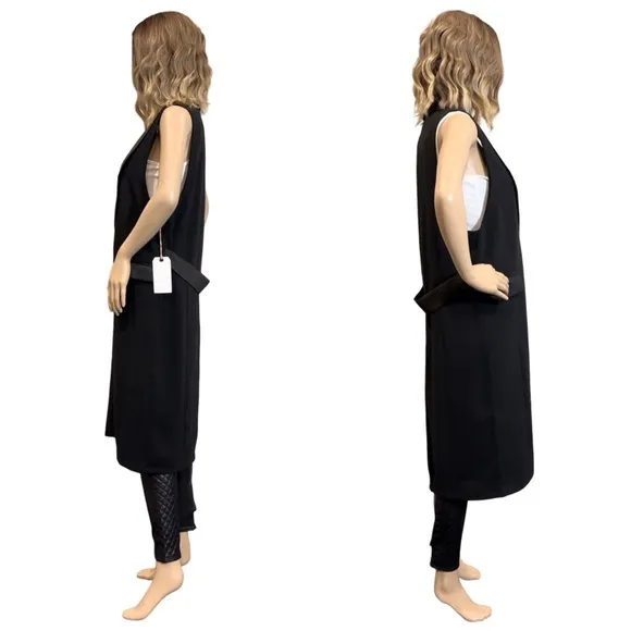 Leith Black Long Vest