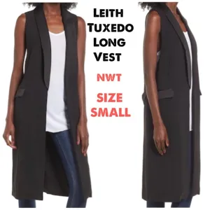 Leith Black Long Vest