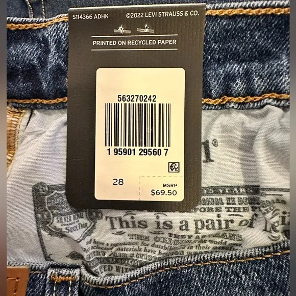 Levi’s 501 Shorts Salsa Halfway Medium Wash NWT