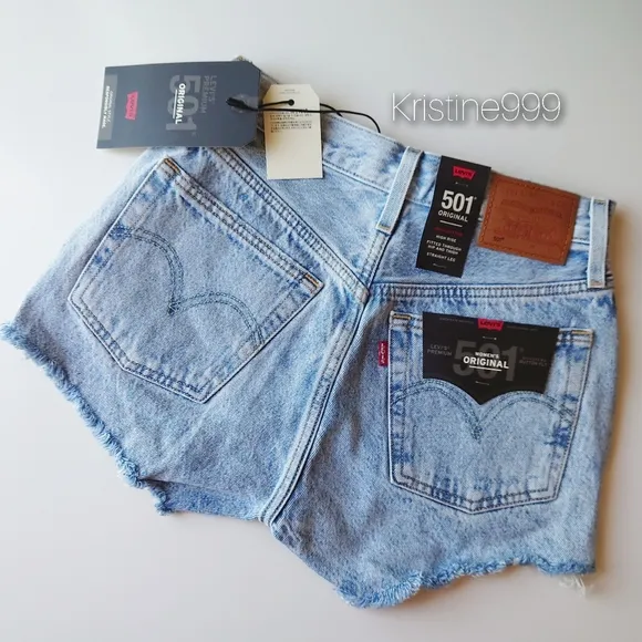 Levi's Premium 501 Shorts in Athens Swell Light Wash NWT