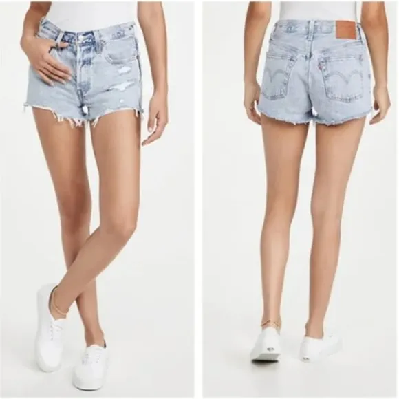 Levi's Premium 501 Shorts in Athens Swell Light Wash NWT