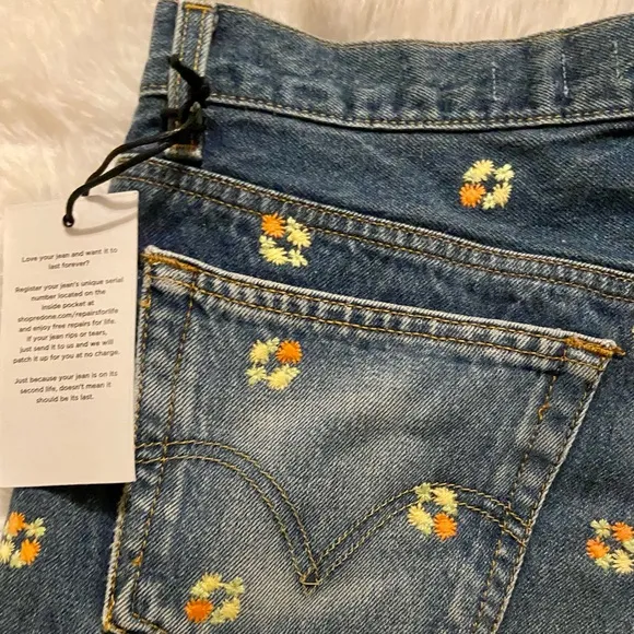 Levi's REDONE Floral Indigo Denim Shorts