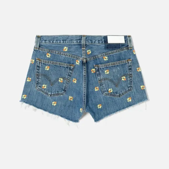 Levi's REDONE Floral Indigo Denim Shorts