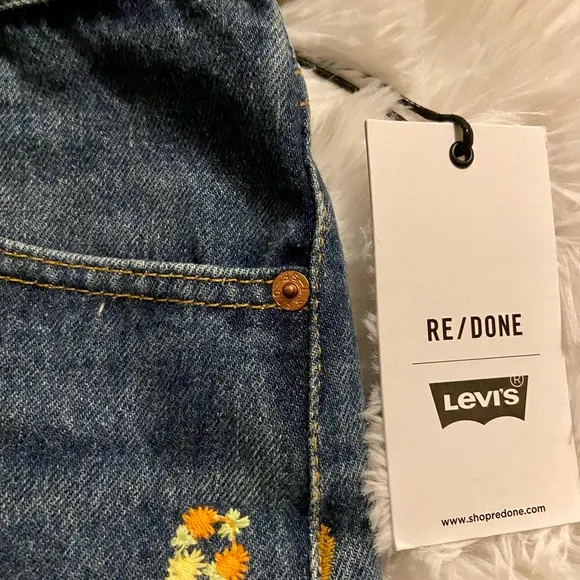 Levi's REDONE Floral Indigo Denim Shorts