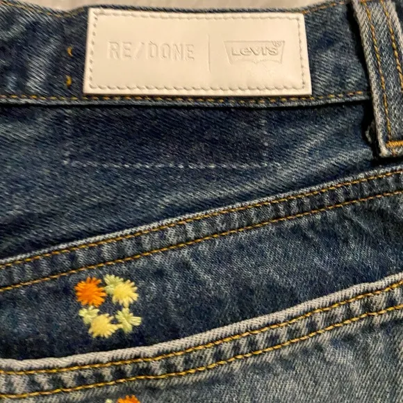 Levi's REDONE Floral Indigo Denim Shorts