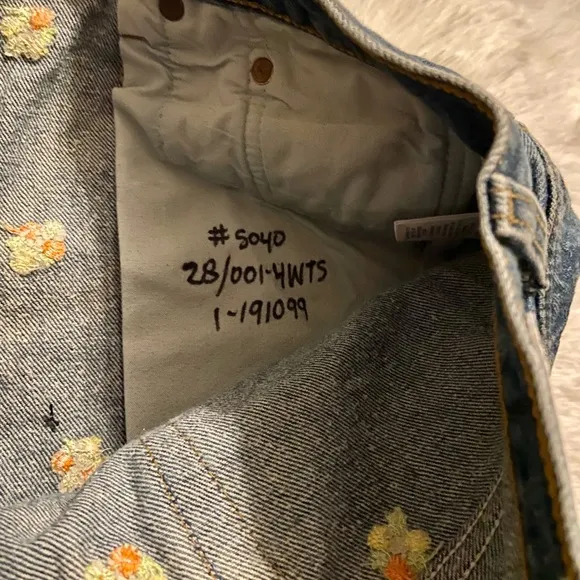 Levi's REDONE Floral Indigo Denim Shorts