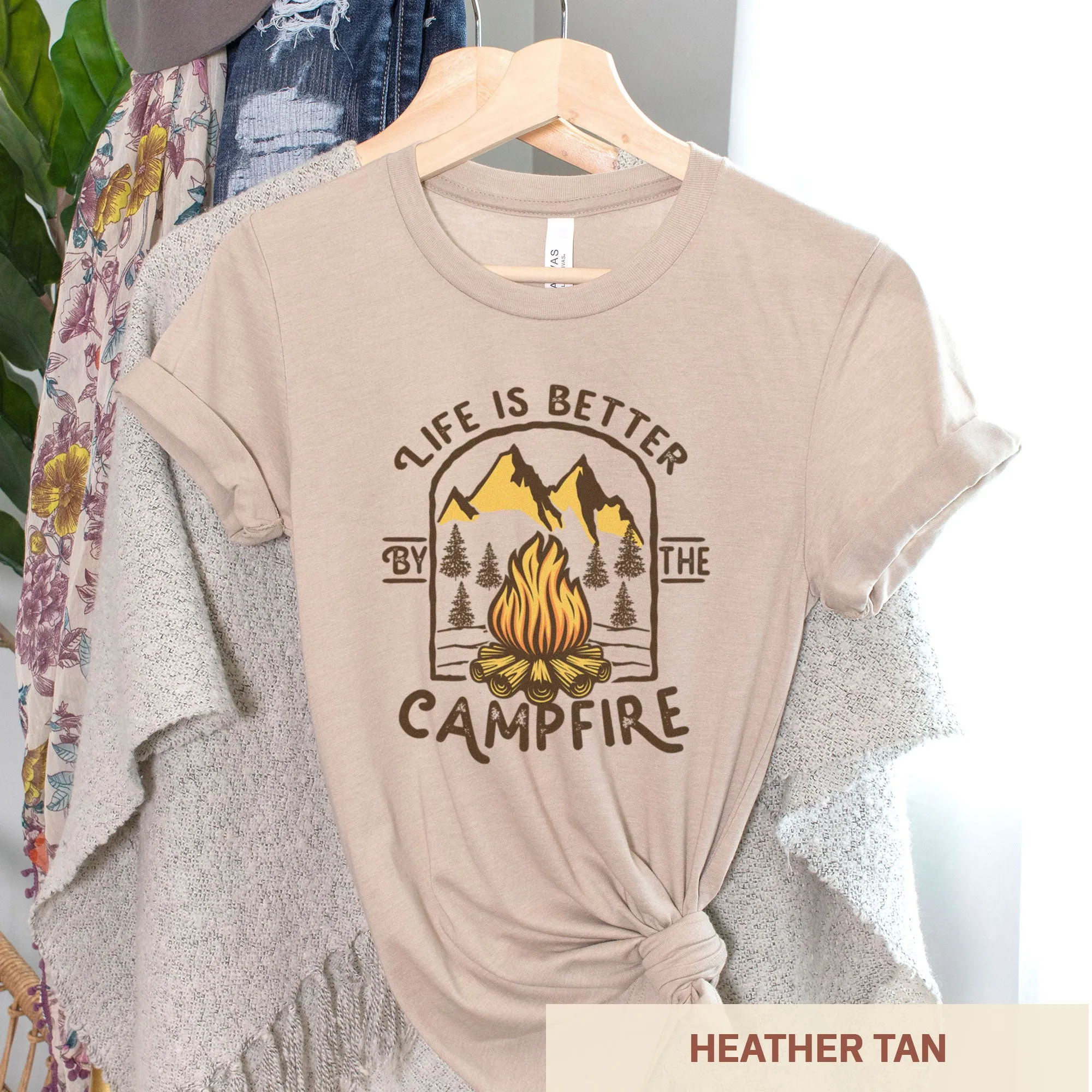 Life is Better by the Campfire - Adult Unisex Jersey Crew Tee