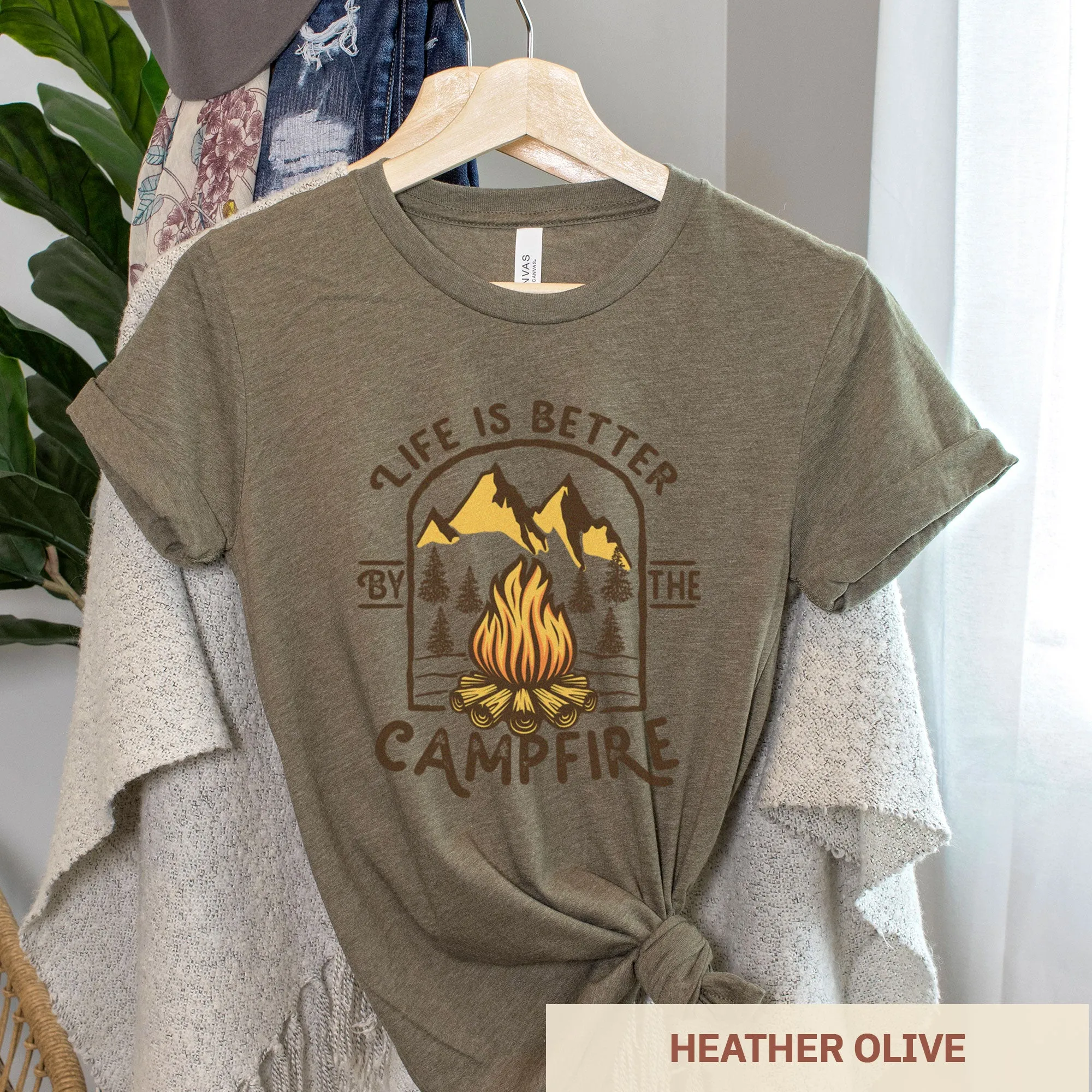 Life is Better by the Campfire - Adult Unisex Jersey Crew Tee