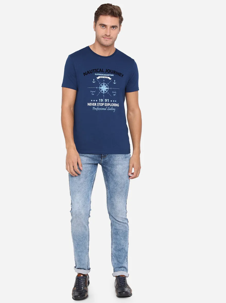 Light Blue Washed Narrow Fit Jeans | Greenfibre