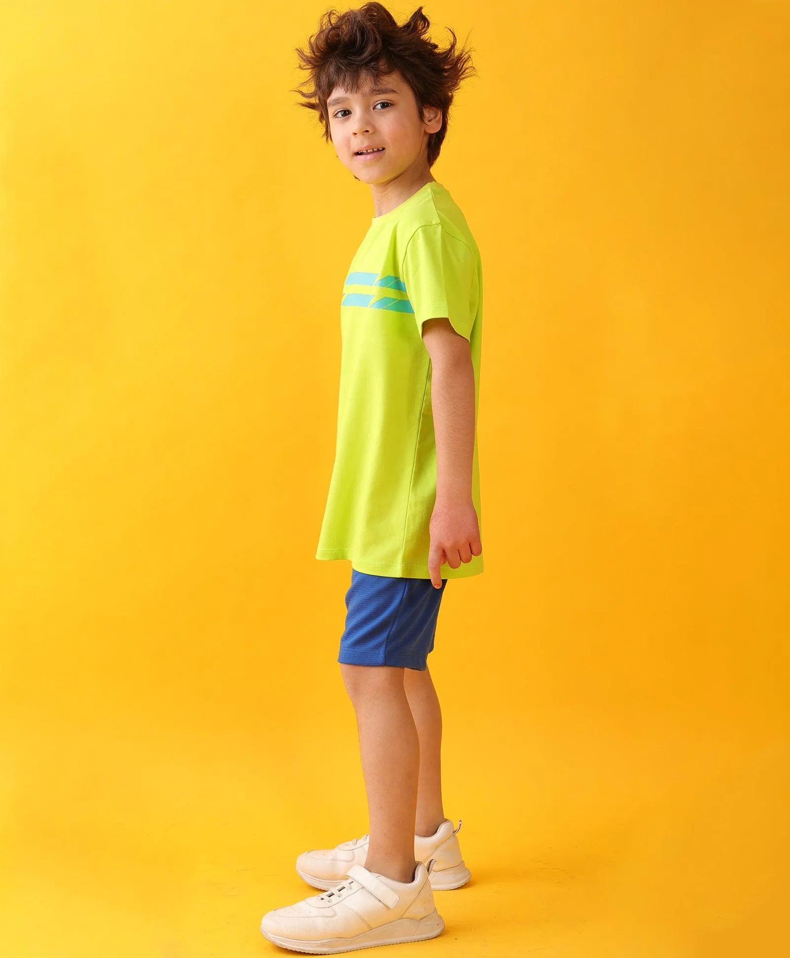 LIME ENGLAND ROYAL SUMMER SHORTS SET - LIME/BLUE