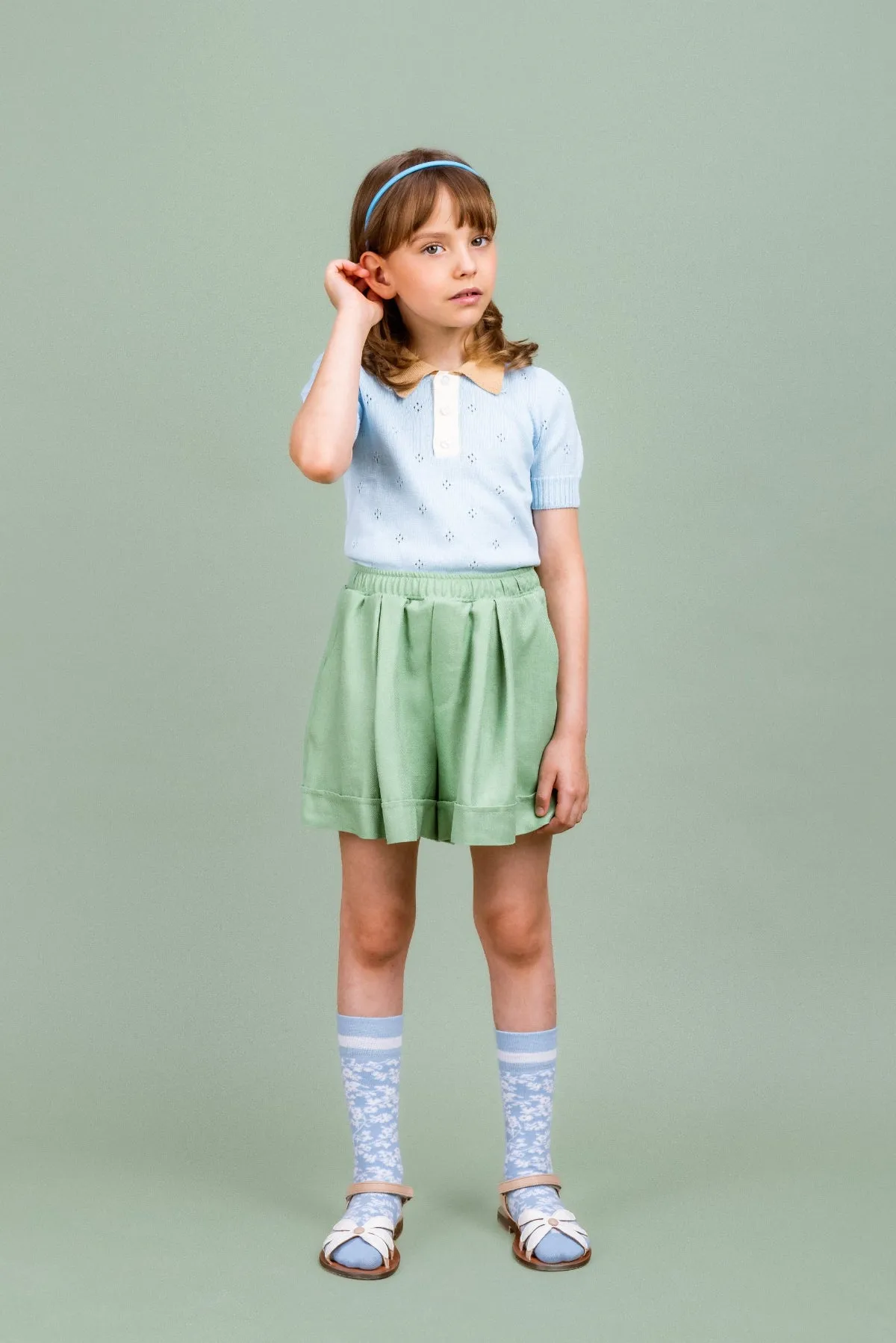 Linen-blend Shorts Sunlit, Green